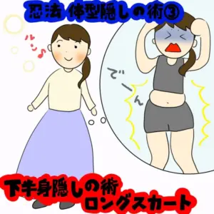 気になる部分をしっかりカバー！忍法・体型隠しの術｜株式会社アイウェイヴらくがきコラム