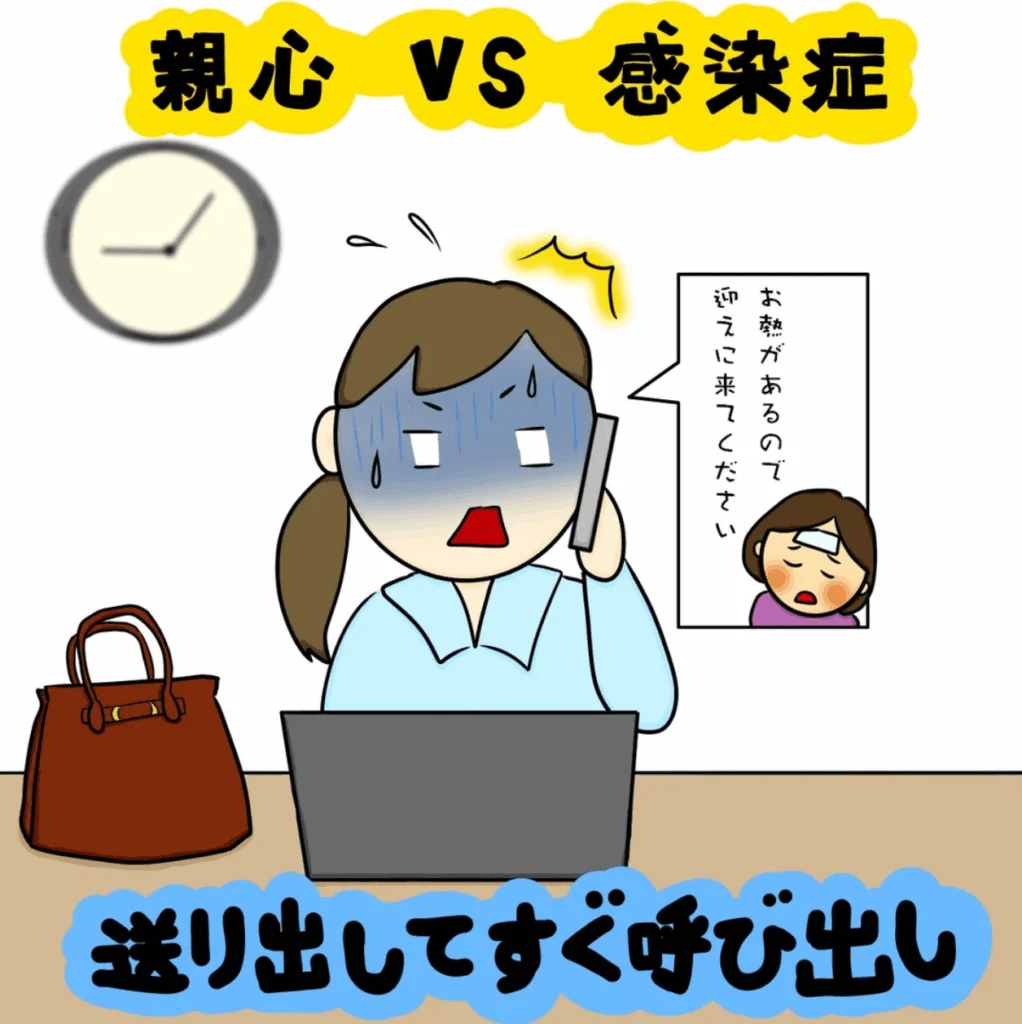 見えない敵との闘い！ 親心 V.S. 感染症｜株式会社アイウェイヴらくがきコラム