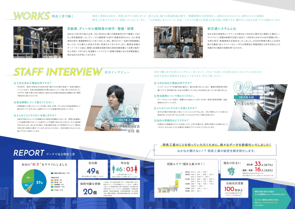 交通システム車両整備企業の採用案内チラシ｜株式会社アイウェイヴ パンフレット制作・リーフレット/チラシ作成