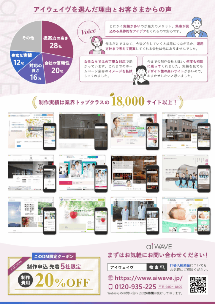 パワーポイントで作成したWeb制作会社のサービス紹介チラシ｜株式会社アイウェイヴ パンフレット制作・リーフレット/チラシ作成