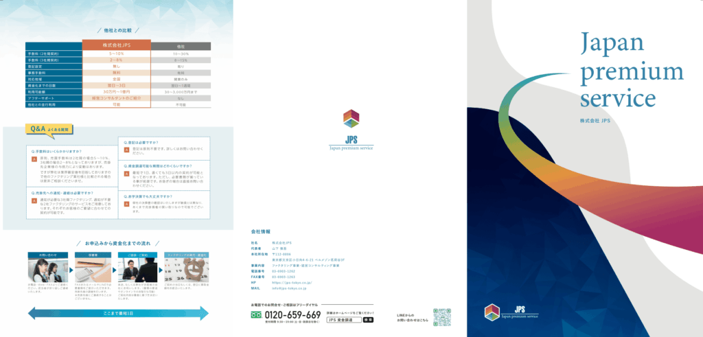 ファクタリングサービス案内パンフレット｜株式会社アイウェイヴ パンフレット制作・リーフレット/チラシ作成