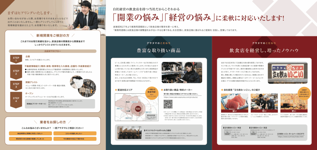 食品の業務用卸と小売を行う企業の会社案内パンフレット｜株式会社アイウェイヴ パンフレット制作・リーフレット/チラシ作成