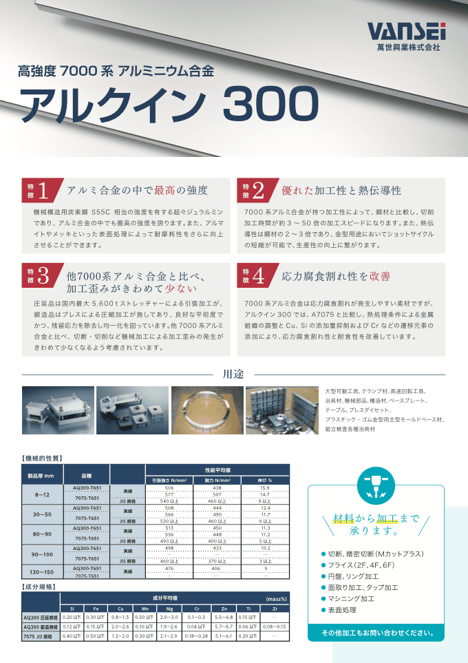 アルミニウム合金の商品案内チラシ｜株式会社アイウェイヴ パンフレット制作・リーフレット/チラシ作成